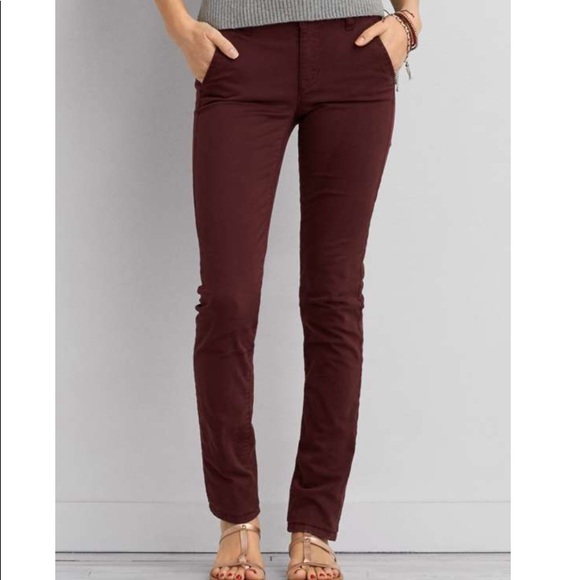 american eagle burgundy pants